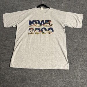 Vtg Holy Land Israel 2000‎ Crewneck T Shirt Unisex XL Gray Scenic Graphic Israel